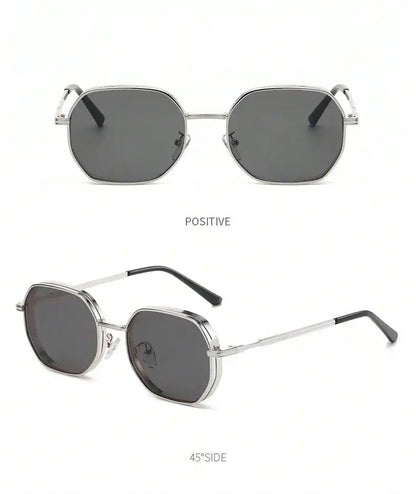 Men's Round Sunglasses – Black Lens & Gold Metal Frame