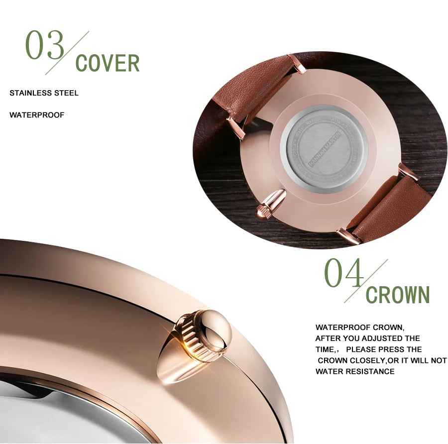 HANNAH MARTIN Brand Japan Quartz Movement Men Waterproof Wrist Watches Fashion Luxury Ultra Thin Nylon Creative Ladies Watches