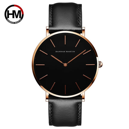 HANNAH MARTIN Brand Japan Quartz Movement Men Waterproof Wrist Watches Fashion Luxury Ultra Thin Nylon Creative Ladies Watches