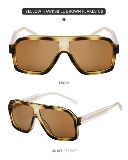 Men's Square Sunglasses – Brown Lens & Black Frame