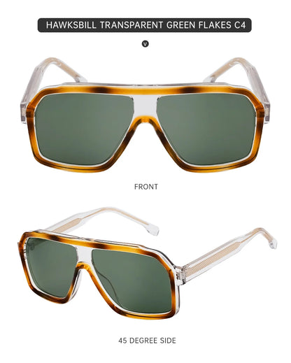 Men's Square Sunglasses – Brown Lens & Black Frame