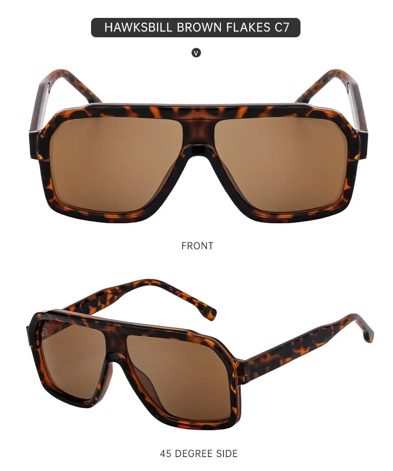 Men's Square Sunglasses – Brown Lens & Black Frame