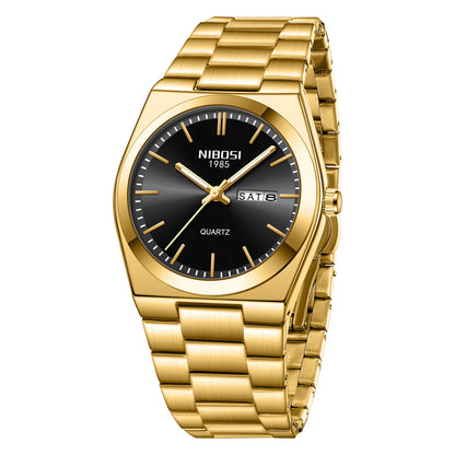 NIBOSI Mens Watches Analog Quartz Watch with Week-Date Waterproof Stainless Steel Strap Men's Wrist Watches Classic Minimalist