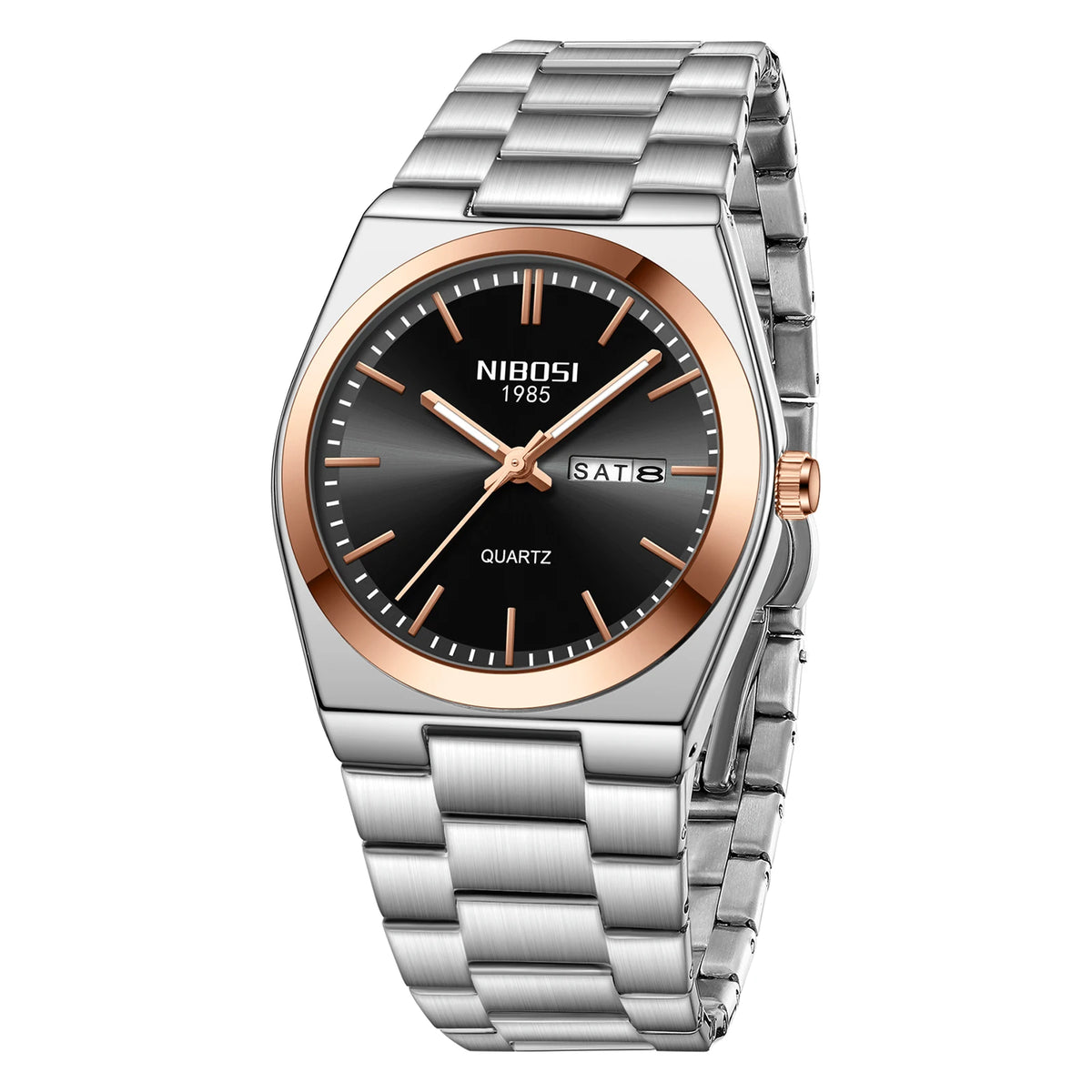 NIBOSI Mens Watches Analog Quartz Watch with Week-Date Waterproof Stainless Steel Strap Men's Wrist Watches Classic Minimalist